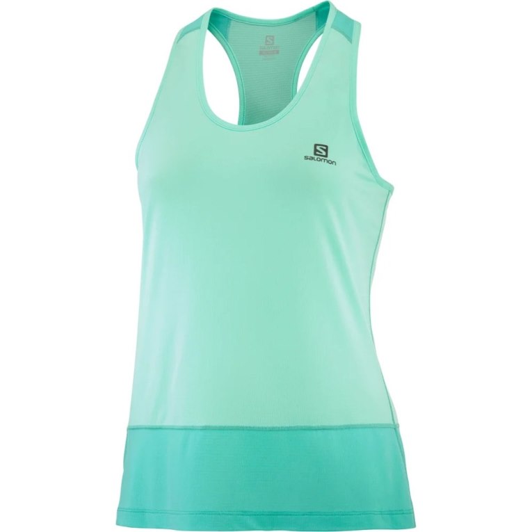 Tank Top Salomon Cross Run Mujer Turquesa | MX QEJK264